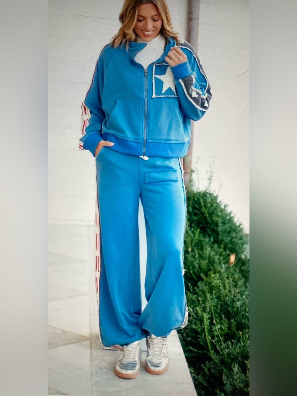 POL Cobalt Blue Stars and Stripes Track Suit